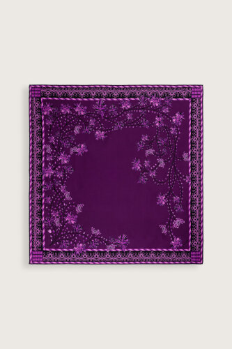 Şakayık Mor Tivil İpek Eşarp 90x90 - Imannoor (2)
