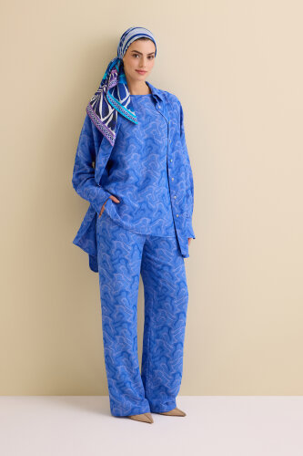 Saks Keten Jakar Pantolon 