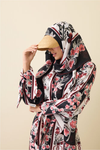 Salıncak Bordo Krep İpek Şal 70x210 - Imannoor