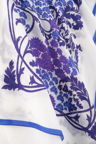 Şark Çiçeği Mor Floş Pamuk Şal 70x210 - Imannoor (4)