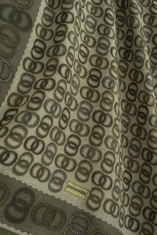 Sarma Noor Haki Pamuk Floş Şal 70x210 - 4