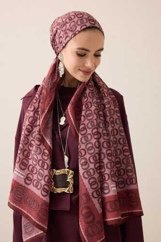 Sarma Noor Mercan Pamuk Floş Şal 70x210 - Imannoor (3)