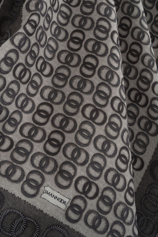 Sarma Noor Siyah-Beyaz Pamuk Floş Şal 70x210 - 4