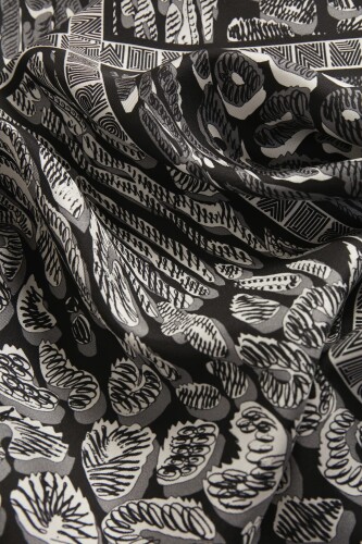 Sea Leopard Twill Silk Scarf Black - 3