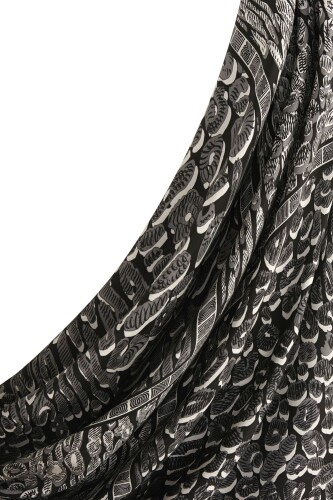 Sea Leopard Twill Silk Scarf Black - 5