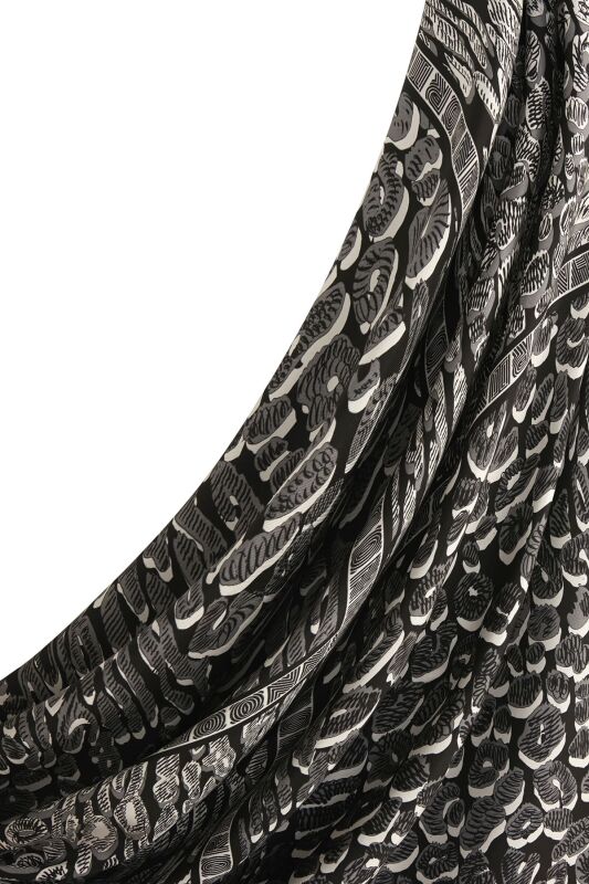 Sea Leopard Twill Silk Scarf Black - 5