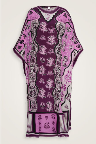  Şelale Mürdüm İpek Kaftan 