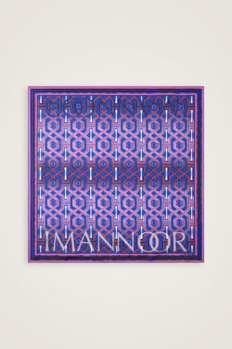 Selçuk-i Kafes Fuşya-Saks Tivil İpek Eşarp 90x90 - Imannoor (2)