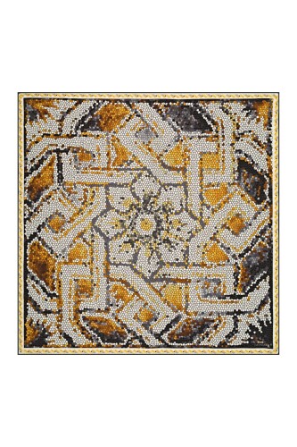 Selçuklu Mozaik Altın Tivil İpek Eşarp - 1