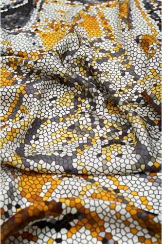 Seljuk Mosaic Silk Shawl Gold - 3