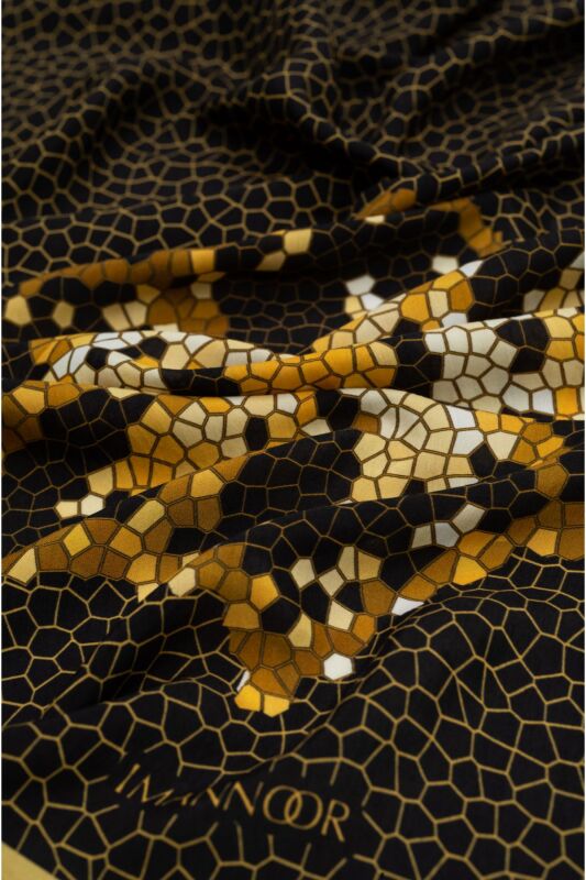 Seljuk Mosaic Simple Shawl Black - 2