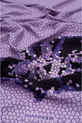 Seljuk Mosaic Simple Shawl Lilac - 2