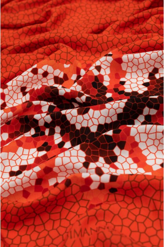 Seljuk Mosaic Simple Shawl Orange - 2