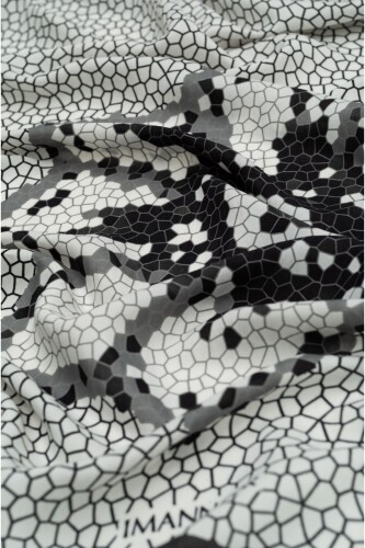 Seljuk Mosaic Simple Shawl White - 2
