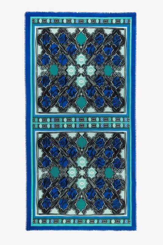 Seljuk Star L. Cashmere Silk Shawl Purple - 1