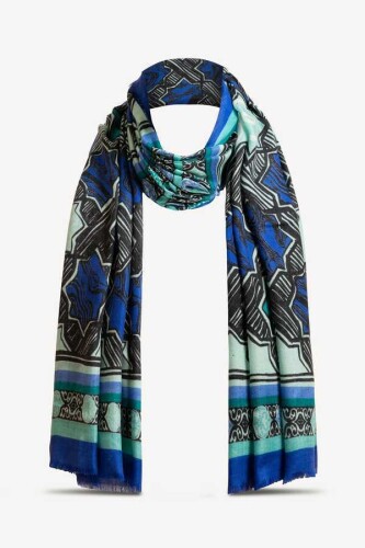 Seljuk Star L. Cashmere Silk Shawl Purple - 5