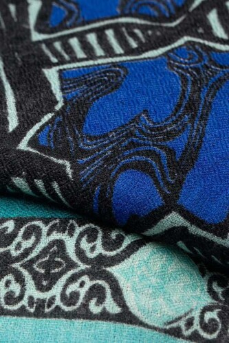 Seljuk Star L. Cashmere Silk Shawl Purple - 3