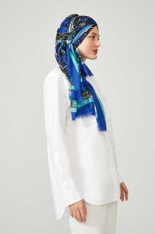 Seljuk Star L. Cashmere Silk Shawl Purple - 2