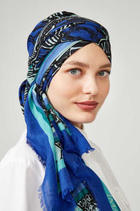 Seljuk Star L. Cashmere Silk Shawl Purple - 4