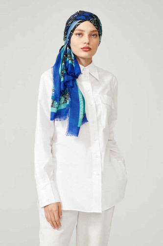 Seljuk Star L. Cashmere Silk Shawl Purple - 6