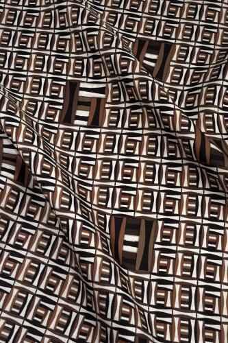 Sepet Kahverengi Tivil İpek Kolsuz Bluz - Imannoor (2)