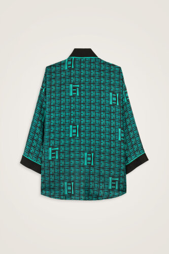 Sepet Yeşil Tivil İpek Kısa Kimono - Imannoor (3)