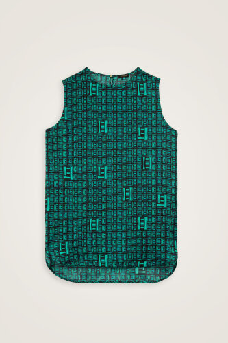 Sepet Yeşil Tivil İpek Kolsuz Bluz - Imannoor (1)