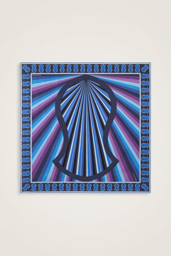 Sevgili'nin Ayak İzi Lacivert Tivil İpek Eşarp 90x90 - Imannoor (1)