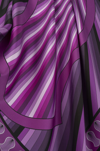 Sevgili'nin Ayak İzi Mor-Fuşya Tivil İpek Eşarp 90x90 - Imannoor (2)