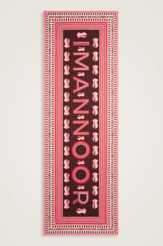 Sevgili'nin Ayak İzi Nar Çiçeği Pamuk İpek Şal 83x203 - 1