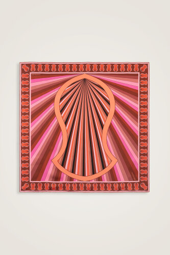 Sevgili'nin Ayak İzi Taba-Pembe Tivil İpek Eşarp 90x90 - Imannoor (1)