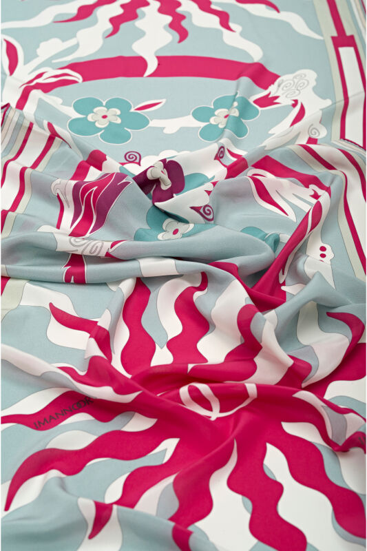 Shalimar Silk Shawl Fuchsia - 3