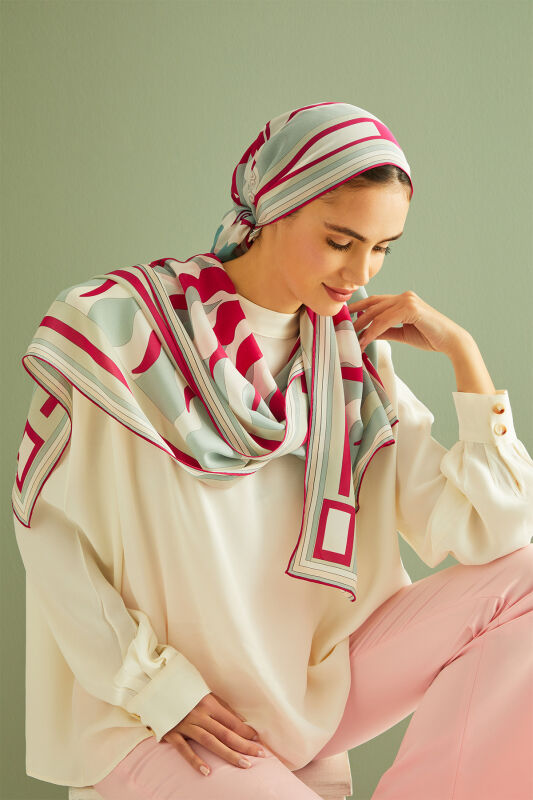 Shalimar Silk Shawl Fuchsia - 2