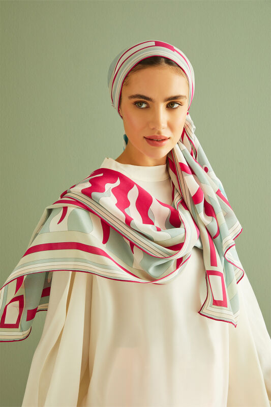 Shalimar Silk Shawl Fuchsia - 4