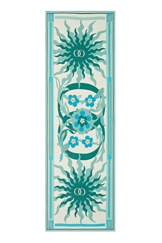 Shalimar Silk Shawl Nile Green - 1