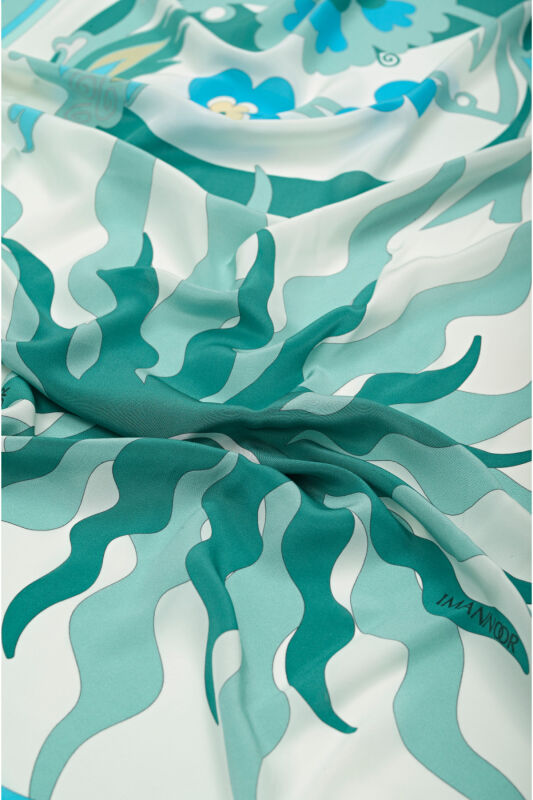 Shalimar Silk Shawl Nile Green - 3