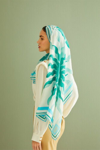 Shalimar Silk Shawl Nile Green - 2