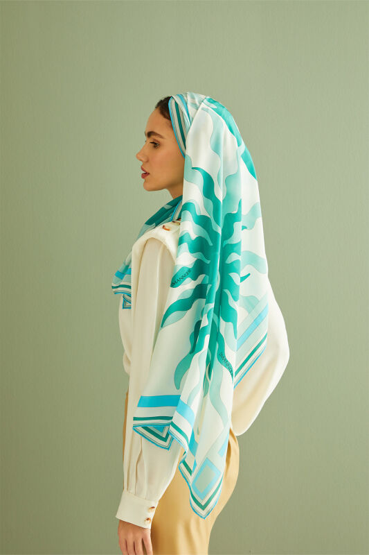 Shalimar Silk Shawl Nile Green - 2