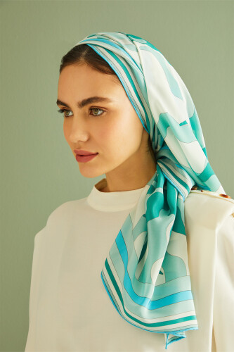 Shalimar Silk Shawl Nile Green - 4