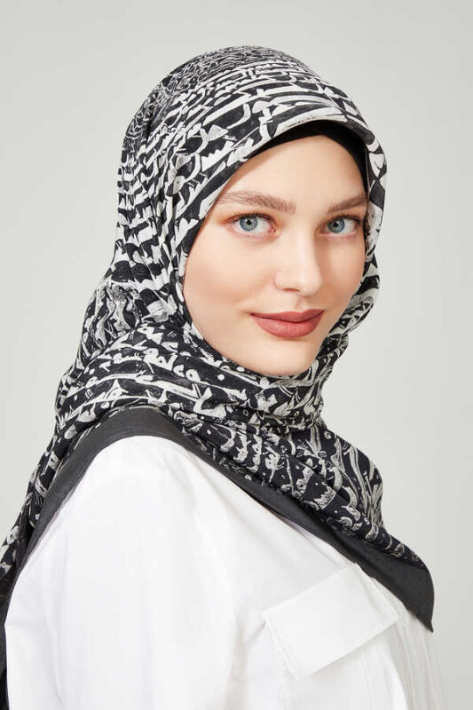 Shams Silk Shawl Black - 5