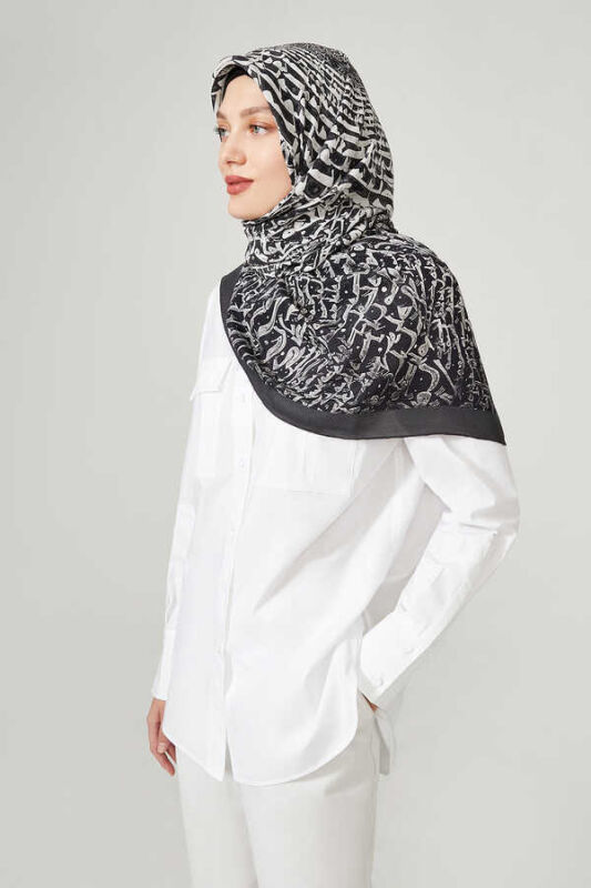 Shams Silk Shawl Black - 2