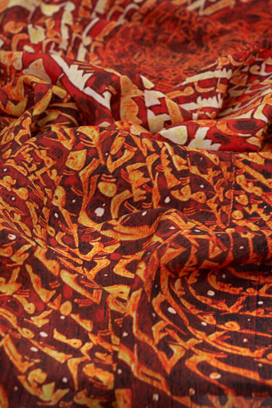 Shams Silk Shawl Orange - 3