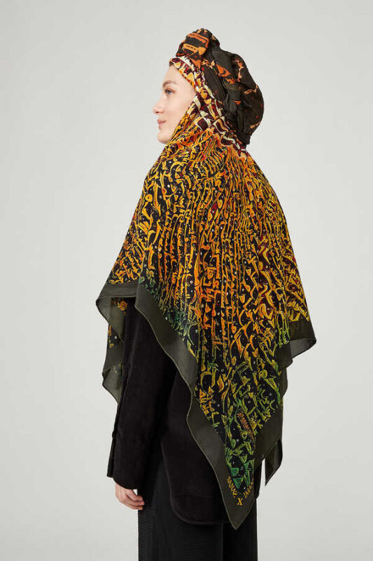 Shams Silk Shawl Warmossgreen - 2