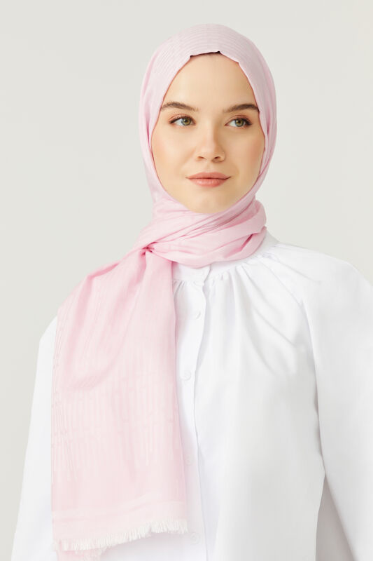 Shuttle Cotton Silk Shawl Pink - 4