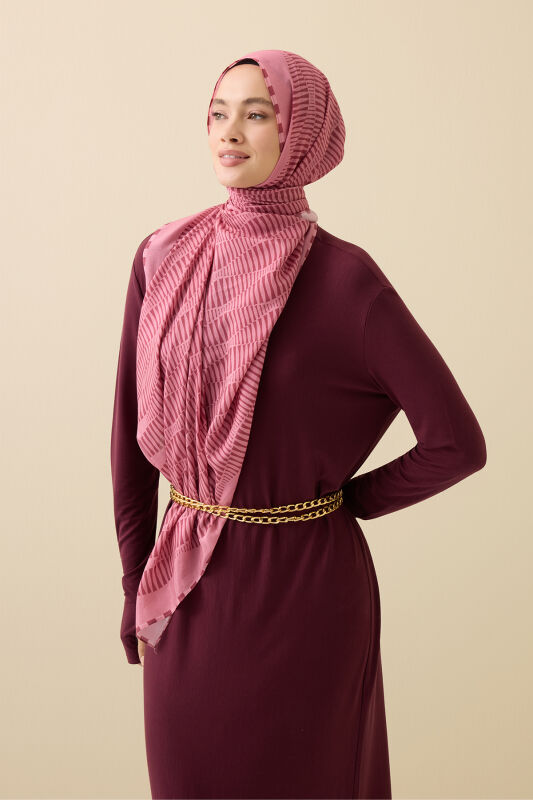 Shuttle Pink Cotton Floss Shawl - 3