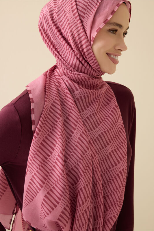 Shuttle Pink Cotton Floss Shawl - 1