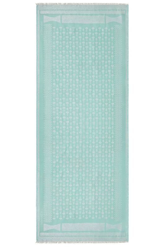 Silvery Carnation Silk Shawl Mint - 1