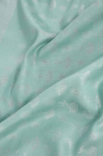 Silvery Carnation Silk Shawl Mint - 3