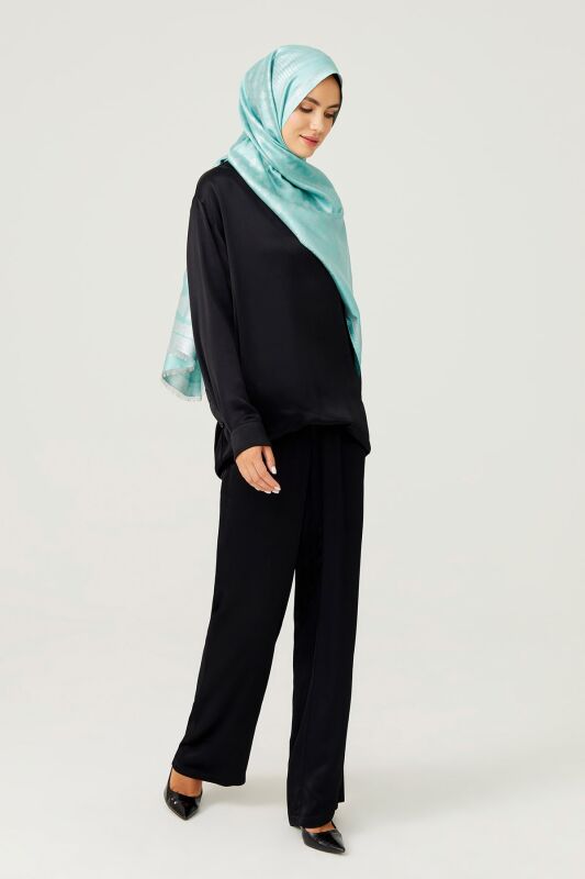 Silvery Carnation Silk Shawl Mint - 8