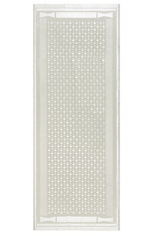 Silvery Carnation Silk Shawl Stone - 1